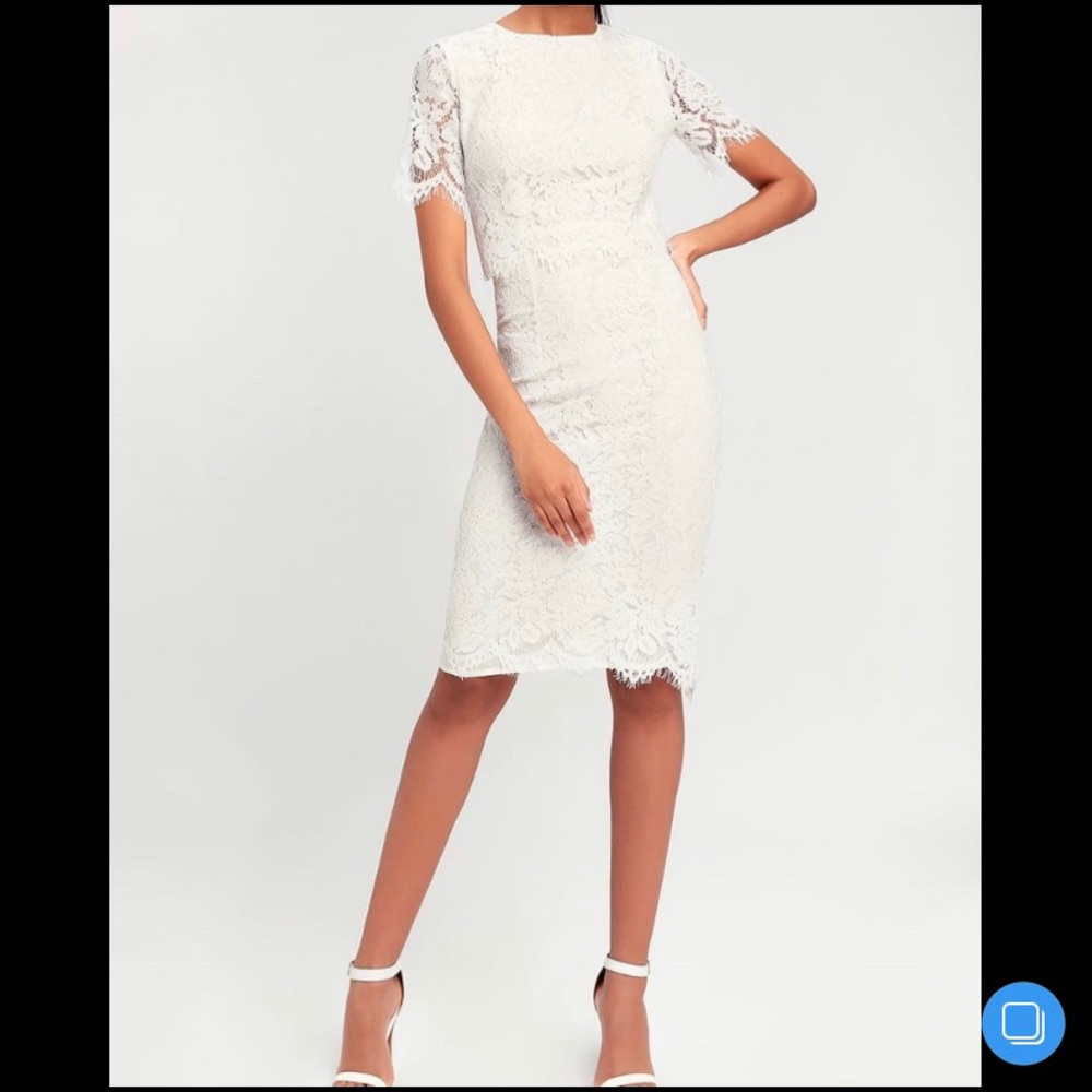 Lulu’s White Lace Short Sleeve Dress